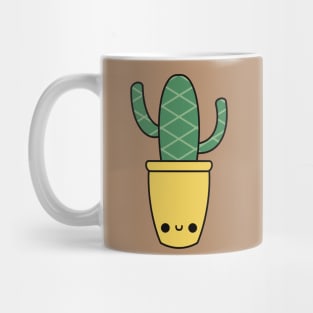 Cute Kawaii Cactus In Yellow Pot Mug